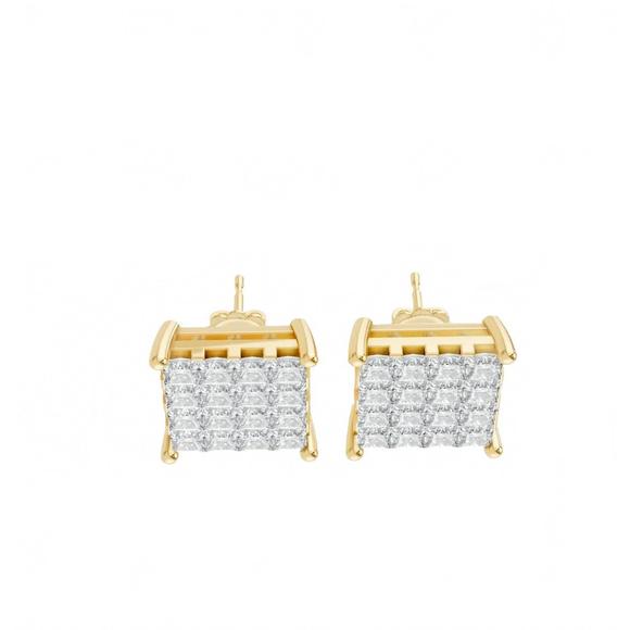 NEW AAMIAA stan-e-1.01-32-14yg natural diamond earrings in 14k yellow gold